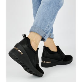 Baskets compensées femme noires le noir 1
