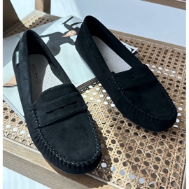 Mocassins Pour Femmes En Eco Daim Noir Rerceria le noir 8