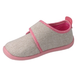 Chaussons enfants Befado avec insert en cuir 902X020 gris avec application 1
