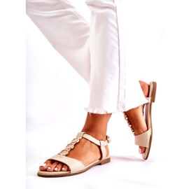 Evento Sandales classiques pour femmes avec une sangle décorative, beige 1