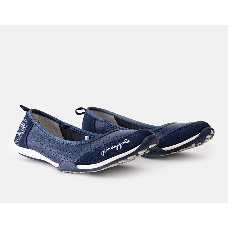 Ballerines Wascana en cuir bleu marine 1