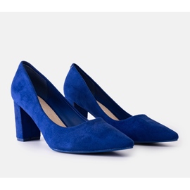 Escarpins en daim bleu marine de Laitina 1