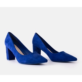 Escarpins en daim bleu marine de Laitina 2