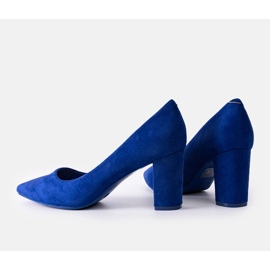 Escarpins en daim bleu marine de Laitina 3