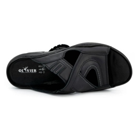 Olivier Flip pour hommes -flops en cuir naturel 400 MP noir 3