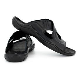 Olivier Flip pour hommes -flops en cuir naturel 400 MP noir le noir 2