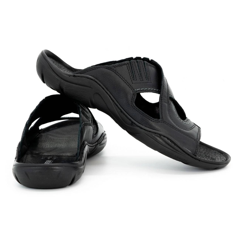 Olivier Flip pour hommes -flops en cuir naturel 400 MP noir 2