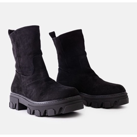 Bottines Eleonira en daim noir le noir 2