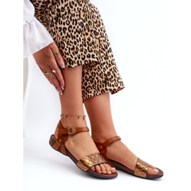 Zazoo 40027 Sandales plates en cuir pour femme, cuivre brun 3 Zazoo 40027 Sandales plates en cuir pour femme, cuivre brun 3