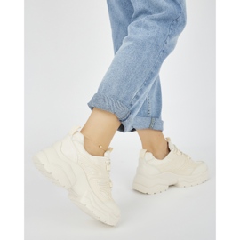Baskets crème à semelle épaisse beige 2