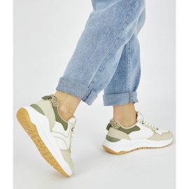 Chaussures de sport multicolores pour femmes à semelle épaisse blanc 2