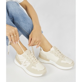 Baskets femme confortables beiges 1