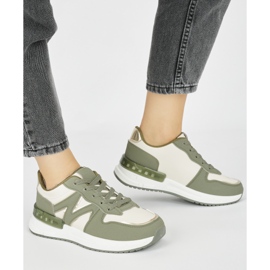 Baskets femme confortables vertes 2