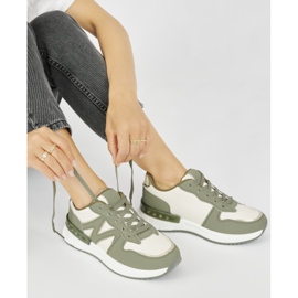 Baskets femme confortables vertes 1