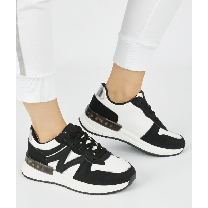 Baskets noires confortables pour femmes blanc 2