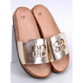 Chaussons Ibanei LT.GOLD en liège avec strass doré 1