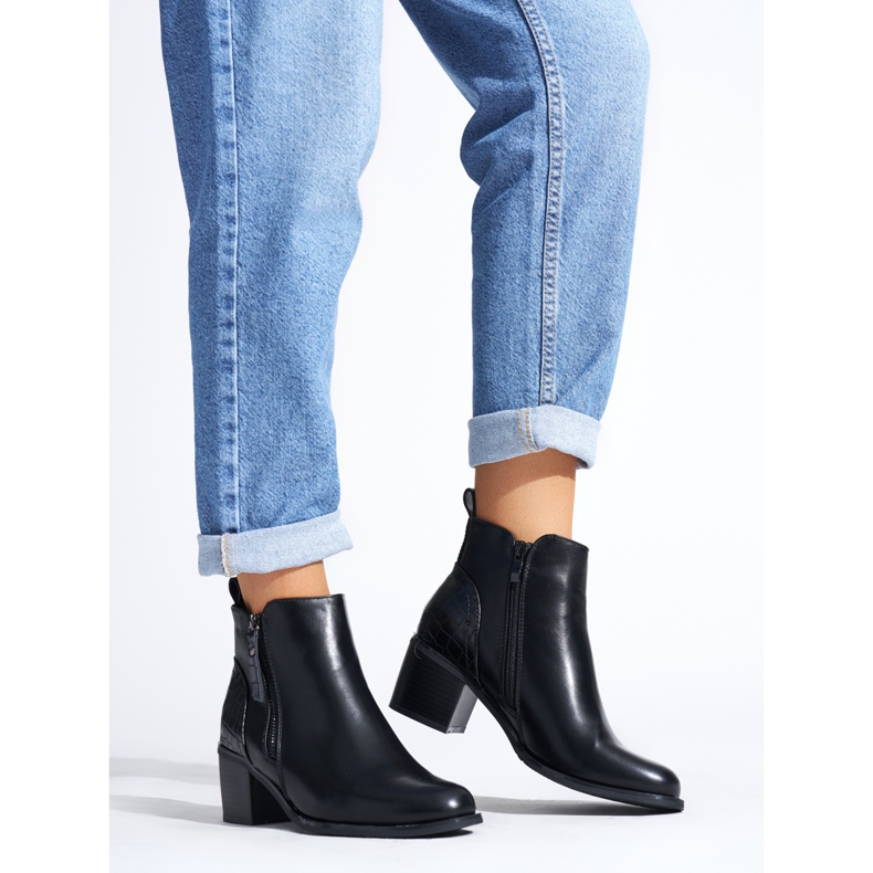 Bottines élégantes noires le noir 1