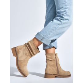 Bottines femme en daim beiges 2