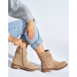 Bottines femme en daim beiges 3