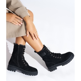 Bottes de travail pour femmes en daim noir le noir 2