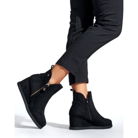 Bottines compensées noires pour femmes le noir 2