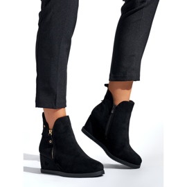Bottines compensées noires pour femmes le noir 1