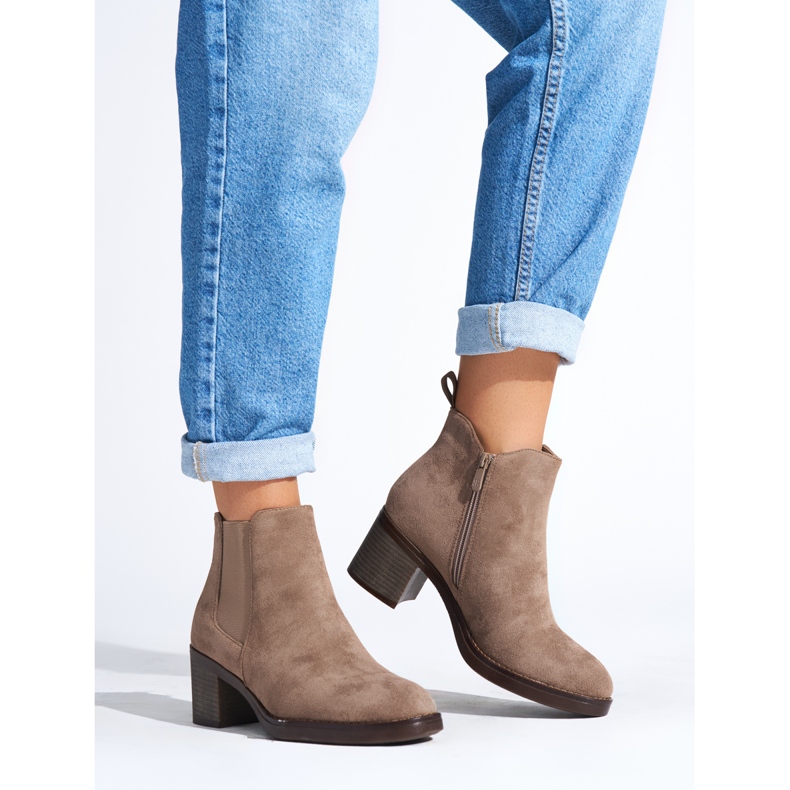 Bottines classiques beiges 1