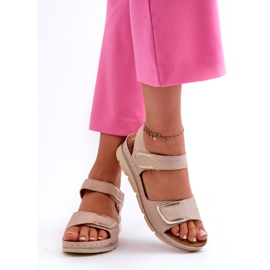 Evento Sandales avec Velcro pour Femme, Beige 3 Evento Sandales avec Velcro pour Femme, Beige 3