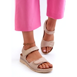 Evento Sandales avec Velcro pour Femme, Beige 1 Evento Sandales avec Velcro pour Femme, Beige 1