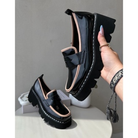 S.Barski Mocassins Femme En Cuir D&amp;A MR870-32 Noir 2