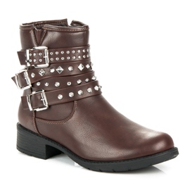 Ptpt Bottes rock à strass brun 1