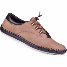 Kampol Chaussures décontractées pour hommes 337 / OL marron beige 1 Kampol Chaussures décontractées pour hommes 337 / OL marron beige 1