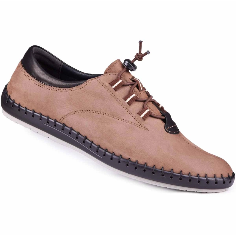 Kampol Chaussures décontractées pour hommes 337 / OL marron beige 1 Kampol Chaussures décontractées pour hommes 337 / OL marron beige 1