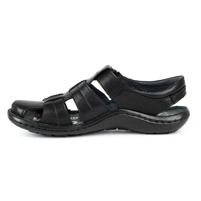 Kampol Sandales cuir homme 220KAM noir 1