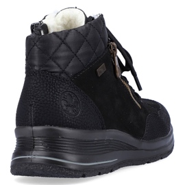 Bottes isolées pour femmes en cuir imperméable Rieker L7701-00 noir le noir 1