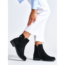 Bottines femme en daim noir le noir 1