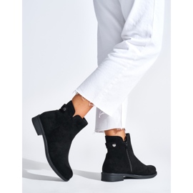 Bottines femme en daim noir le noir 2