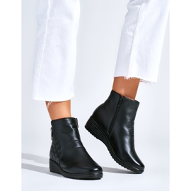 Bottines compensées noires confortables le noir 1