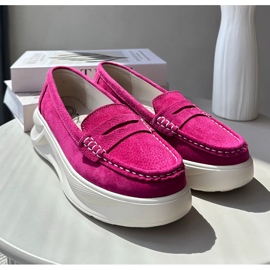 Mocassins Femme Daim Fuchsia Filidia rose 2