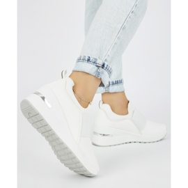 Baskets compensées blanches femme 1