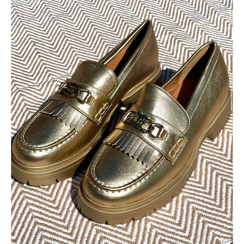 PH2 Mocassins Pour Femme En Cuir Écologique Avec Décoration Dorée Zanita d'or 1