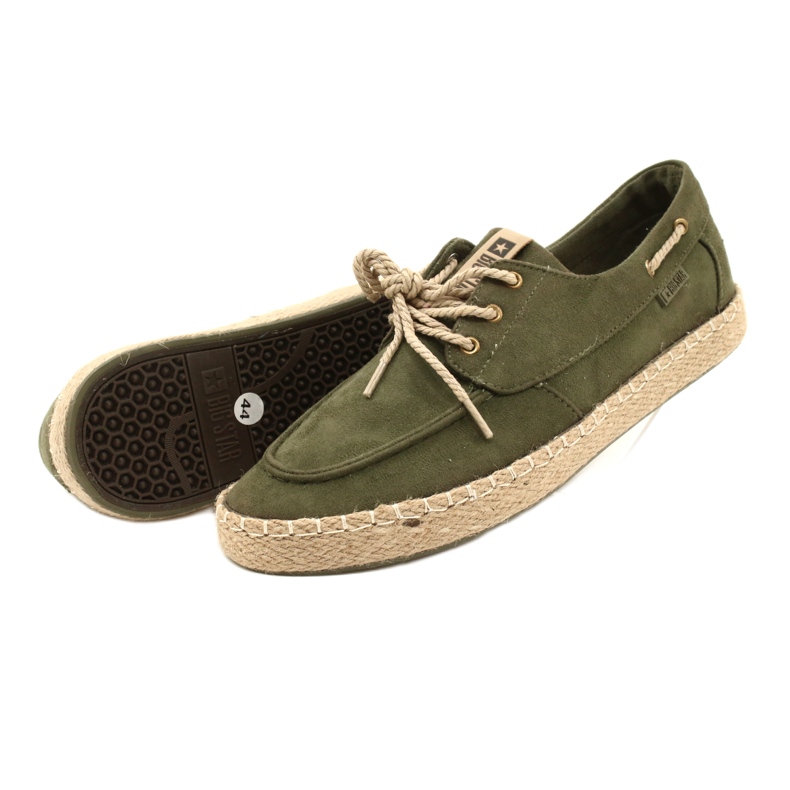 Espadrilles à lacets pour hommes Big Star NN174055 Kaki vert 4 Espadrilles à lacets pour hommes Big Star NN174055 Kaki vert 4