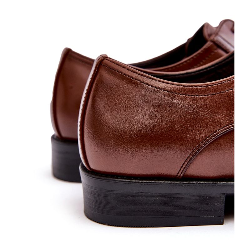 Chaussures en cuir marron pour hommes brun 3