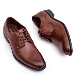 Chaussures en cuir marron pour hommes brun 4