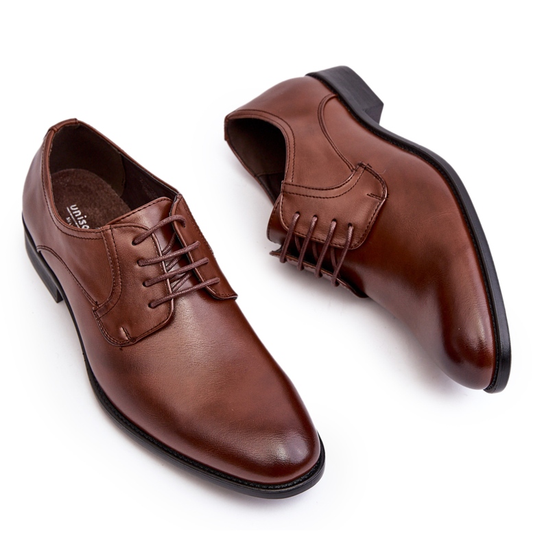 Chaussures en cuir marron pour hommes brun 4