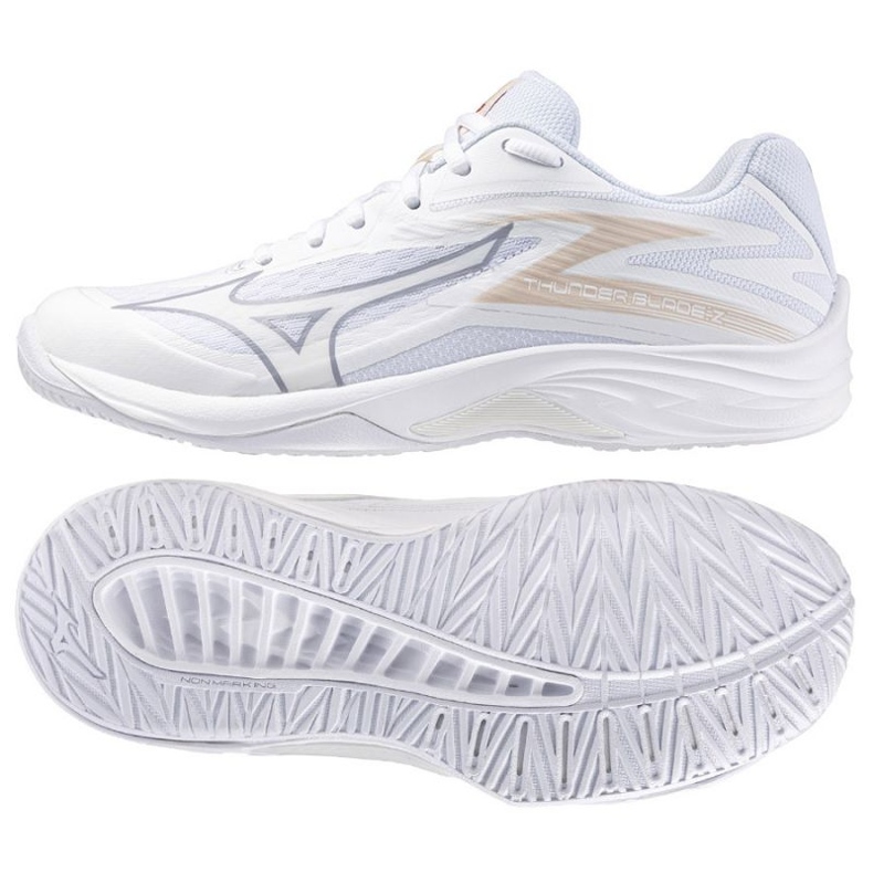 Chaussures Mizuno Thunder Blade Z V1GC237025 blanche 1 Chaussures Mizuno Thunder Blade Z V1GC237025 blanche 1