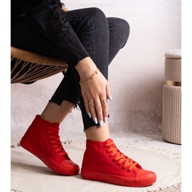 Baskets montantes en raphia rouge 1