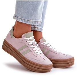 Zazoo N1068S4 Baskets à plateforme en daim pour femme Violet 11