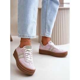 Zazoo N1068S4 Baskets à plateforme en daim pour femme Violet 4