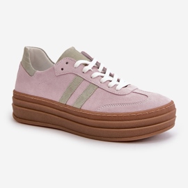 Zazoo N1068S4 Baskets à plateforme en daim pour femme Violet 5
